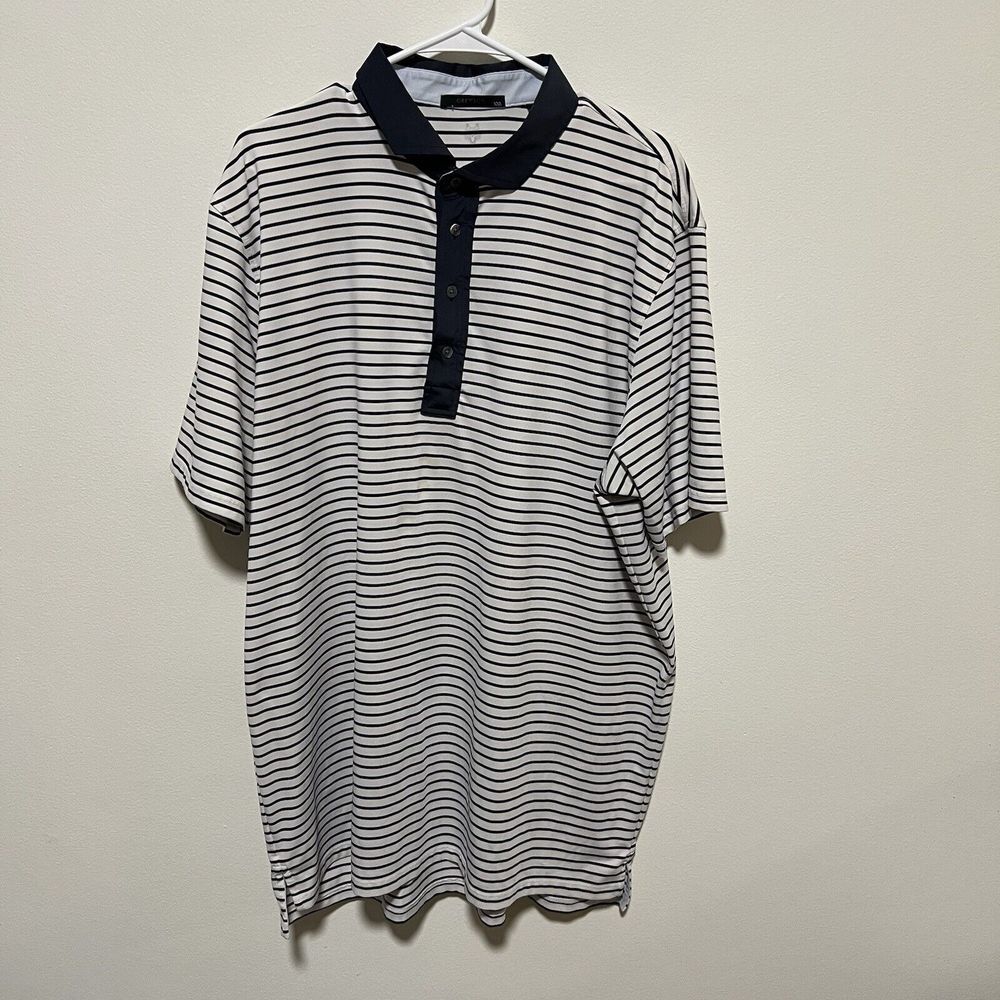 Greyson Shirt Mens XXL Navy Striped Golf Performance Polo Outdoor Light Dadcore